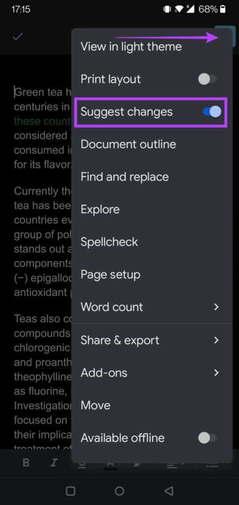 google-docs-track-changes-mobile-suggests-edits-485x1024-1-485x1024 كيفية استخدام تعقب التغييرات في مستندات Google