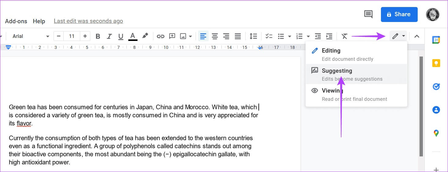 google-docs-track-changes-suggest-mode-1-1463x563 كيفية استخدام تعقب التغييرات في مستندات Google