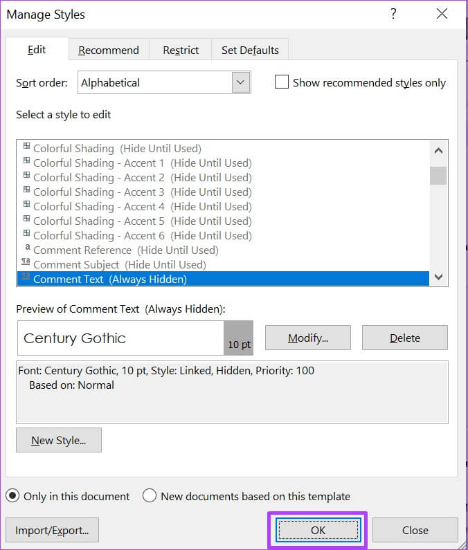 how-to-edit-the-font-when-tracking-changes-in-microsoft-word-step-13-1 كيفية تحرير الخط والتعليق عند تعقب التغييرات في Microsoft Word