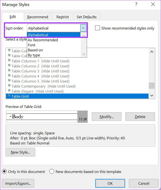 how-to-edit-the-font-when-tracking-changes-in-microsoft-word-step-7 كيفية تحرير الخط والتعليق عند تعقب التغييرات في Microsoft Word