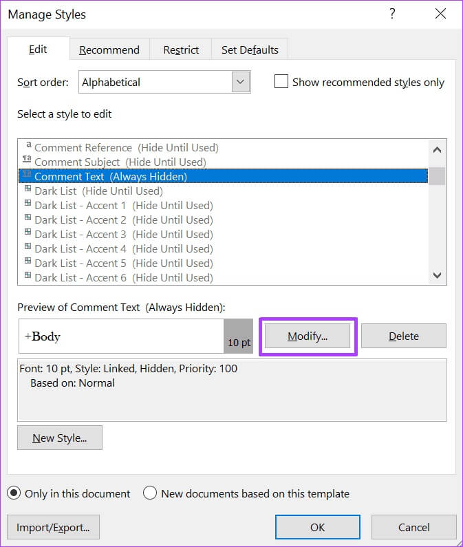 how-to-edit-the-font-when-tracking-changes-in-microsoft-word-step-9-1 كيفية تحرير الخط والتعليق عند تعقب التغييرات في Microsoft Word