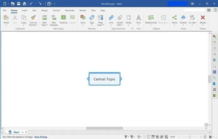 mindmanager-main-screen 5 تطبيقات خرائط ذهنية لالتقاط أفكارك ومشاركتها