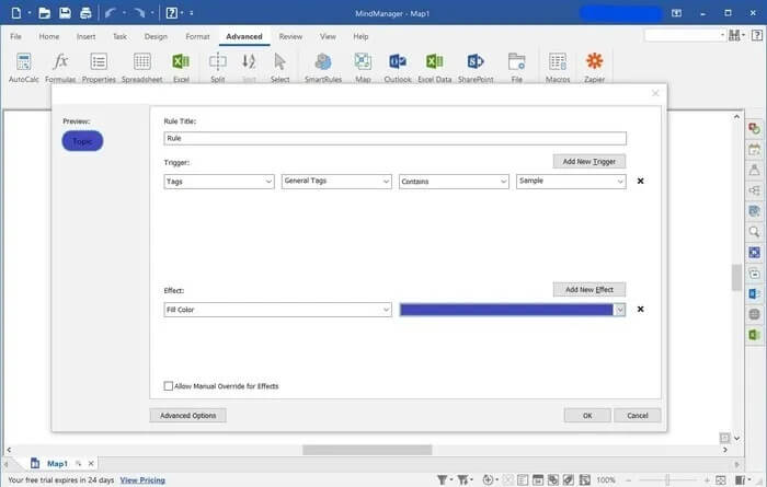 mindmanager-smart-rules 5 تطبيقات خرائط ذهنية لالتقاط أفكارك ومشاركتها