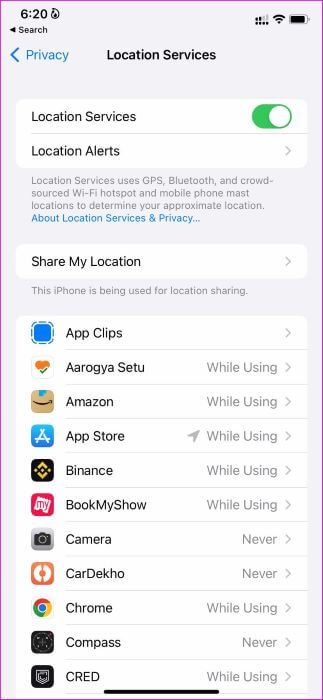open-an-app-in-location-services-fix-widgets-not-updating-on-iPhone أفضل 9 طرق لإصلاح عدم عمل الأدوات widgets أو لا يتم تحديثها على iPhone