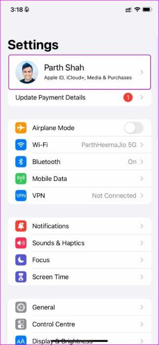open-apple-account-in-settings-473x1024-1-323x700 كيفية مزامنة مكتبة صور Apple مع صور Google