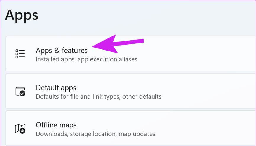 open-apps-and-features-Fix-Discord-Update-Failed أفضل 7 طرق لإصلاح فشل تحديث Discord على Windows و Mac