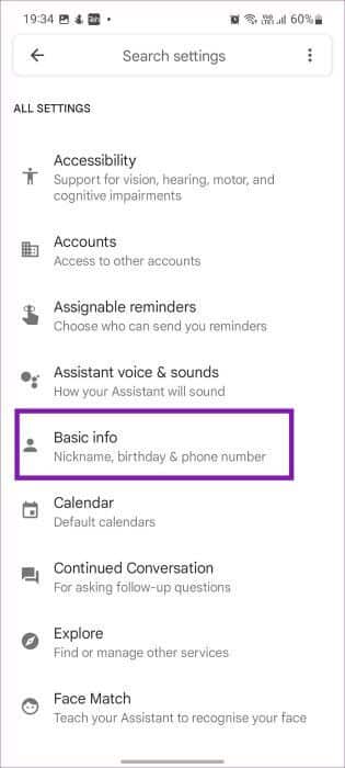 open-basic-info-in-assistant-1-315x700 أفضل 9 طرق لإصلاح عدم عمل مساعد Google في هواتف Samsung Galaxy