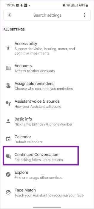 open-continued-conversations-1-1-315x700 أفضل 9 طرق لإصلاح عدم عمل مساعد Google في هواتف Samsung Galaxy