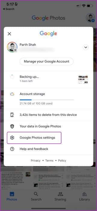 open-google-photos-settings-1-323x700 كيفية مزامنة مكتبة صور Apple مع صور Google