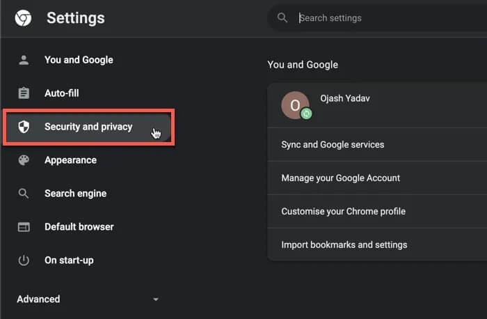 open-security-settings-chrome كيفية النسخ واللصق في المواقع التي لا تسمح لك بذلك