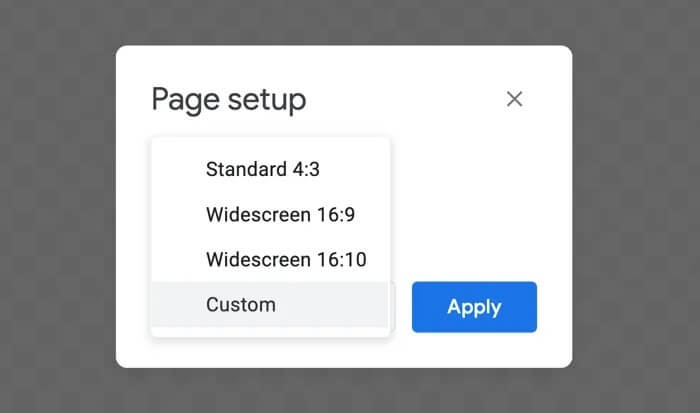 page-setup-settings كيفية إنشاء شعار باستخدام Google Drawings