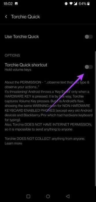 permission-torchie-485x1024-1-332x700 أفضل 4 طرق لتشغيل أو إيقاف تشغيل المصباح على Android
