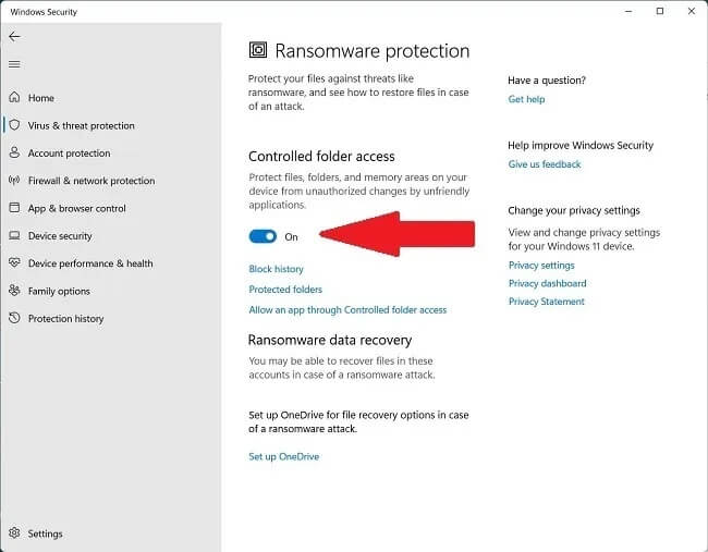 ransomware-protection2 كيفية تمكين الحماية من برامج الفدية في Windows