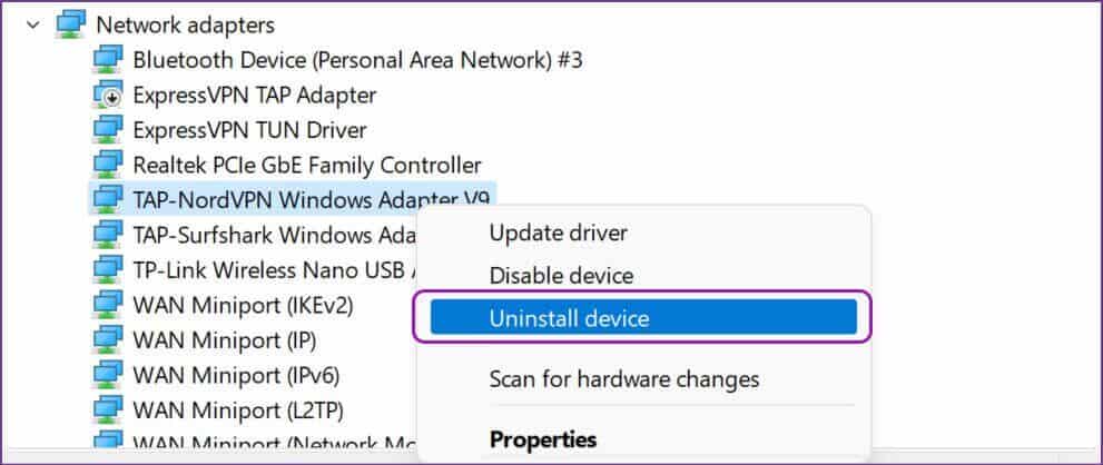 reinstall-network-adapter-drivers-991x418 أفضل 8 طرق لإصلاح عدم عمل VPN في Windows 11