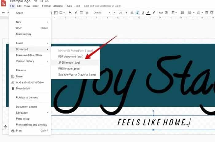 save-your-logo كيفية إنشاء شعار باستخدام Google Drawings