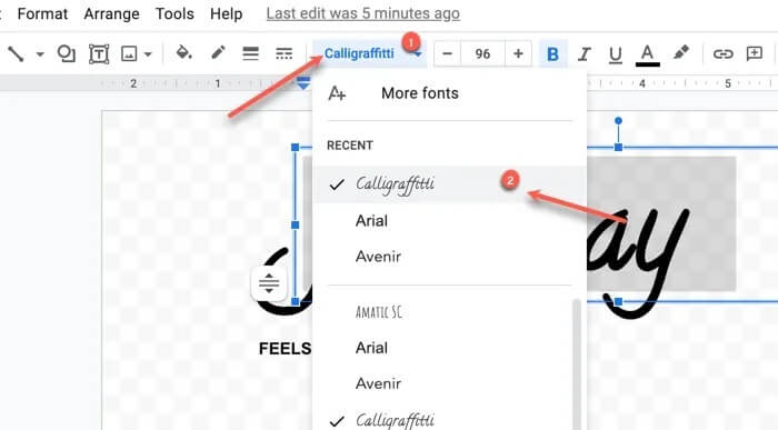 select-font-for-logo-main-text كيفية إنشاء شعار باستخدام Google Drawings