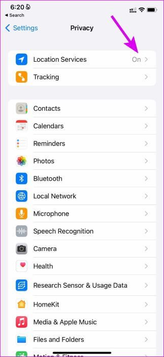 select-location-services-fix-widgets-not-updating-on-iPhone أفضل 9 طرق لإصلاح عدم عمل الأدوات widgets أو لا يتم تحديثها على iPhone
