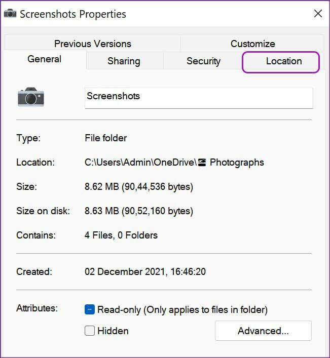 select-location-tab-1-651x707 طرق تغيير مكان حفظ لقطة الشاشة في Windows 11