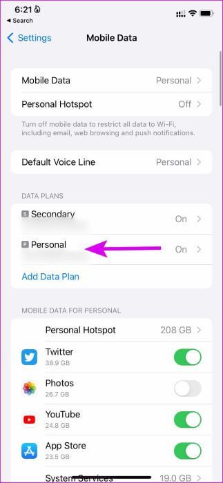select-personal-plan-fix-widgets-not-updating-on-iPhone أفضل 9 طرق لإصلاح عدم عمل الأدوات widgets أو لا يتم تحديثها على iPhone