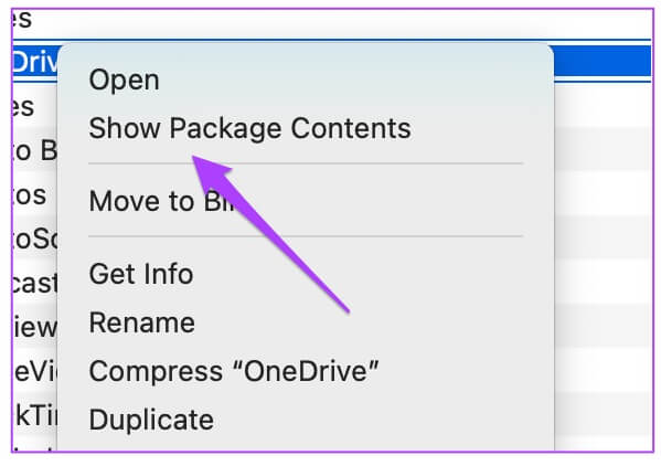show-package-contents-mac--599x422 أفضل 6 طرق لإصلاح عدم تسجيل دخول Microsoft OneDrive على جهاز Mac