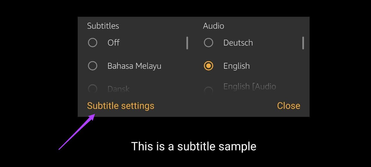 subtitle-settings-amazon-prime-android كيفية تغيير لون الترجمة في Amazon Prime Video على سطح المكتب والجوال