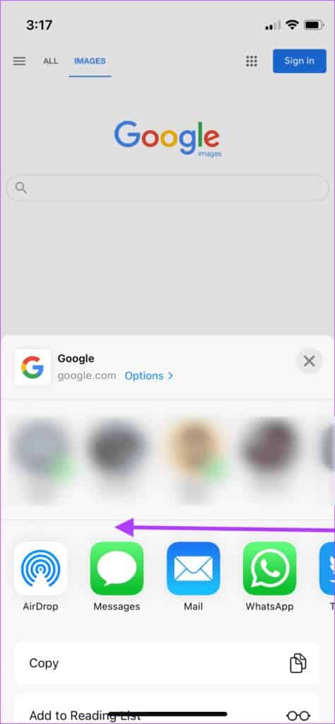 swipe-right-to-left-474x1024-1 كيفية تحرير ورقة المشاركة Share Sheet على iPhone