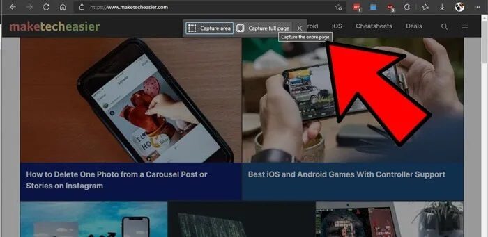 take-scrolling-screenshot-windows-capture-full-page كيفية أخذ لقطة شاشة كصورة متحركة في Windows