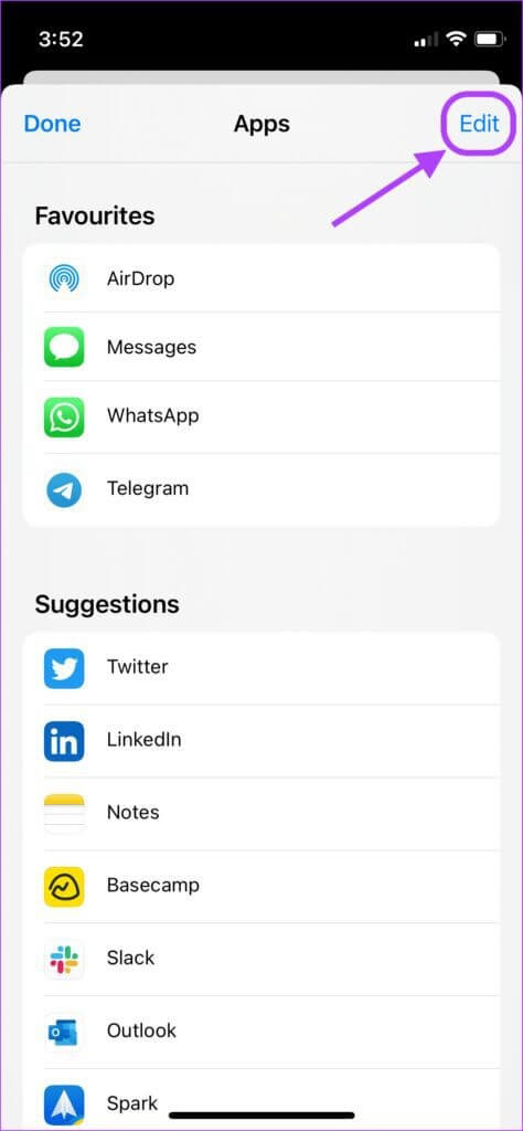 tap-on-the-edit-button-474x1024-1 كيفية تحرير ورقة المشاركة Share Sheet على iPhone