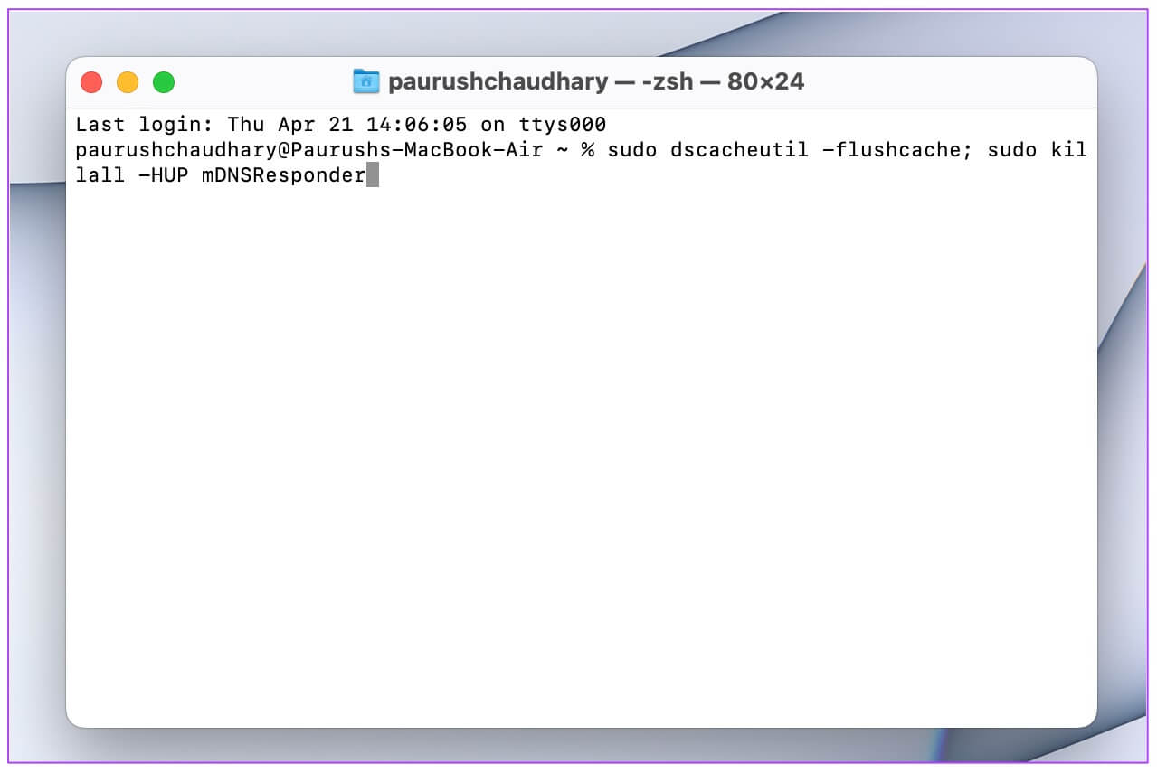 terminal-change-DNS-mac-1-1279x855 أفضل 6 طرق لإصلاح عدم تسجيل دخول Microsoft OneDrive على جهاز Mac