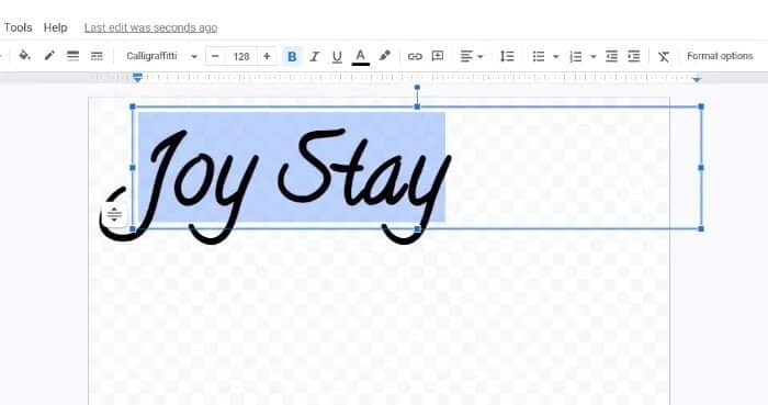 type-your-logo-text كيفية إنشاء شعار باستخدام Google Drawings
