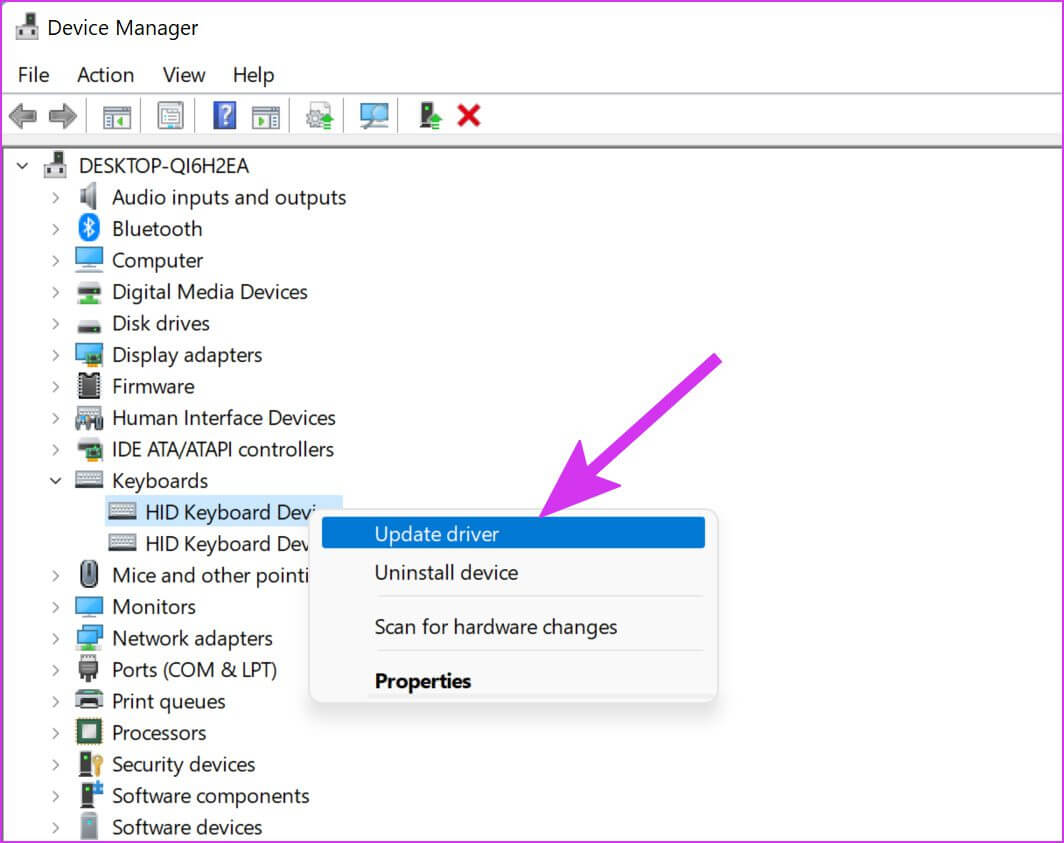 update-keyboard-drivers-number-pad-not-working-on-windows-11-1 أفضل 8 طرق لإصلاح عدم عمل لوحة الأرقام على لوحة المفاتيح في Windows 11