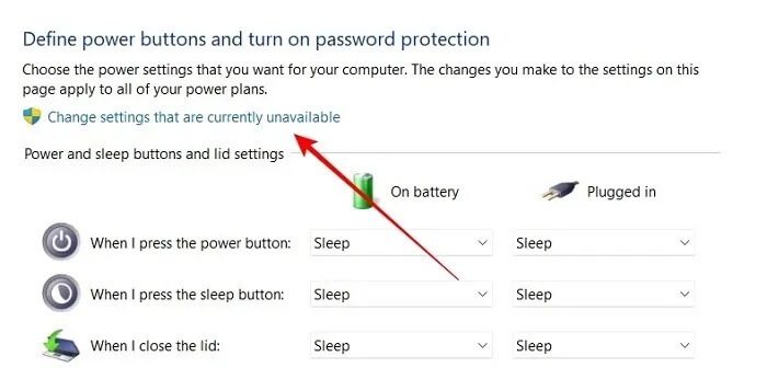 windows-power-settings-change-settings الاغلاق مقابل النوم مقابل السبات مقابل بدء التشغيل السريع : شرح إعدادات الطاقة في Windows