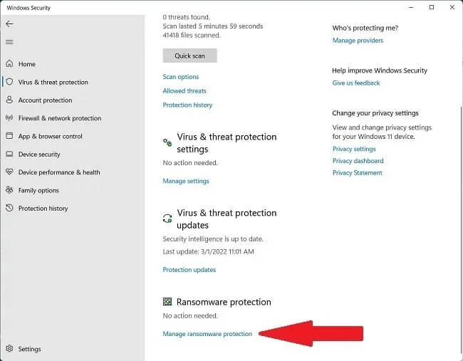 winsec2 كيفية تمكين الحماية من برامج الفدية في Windows