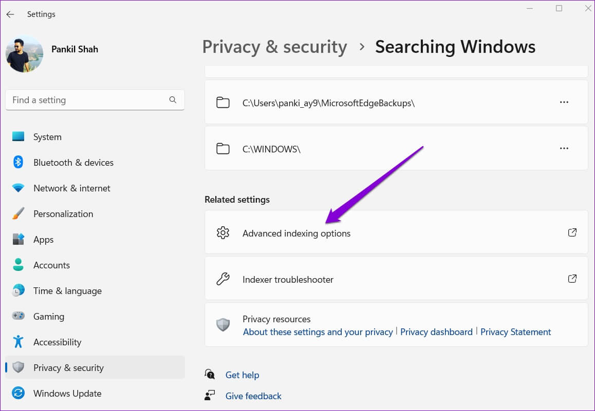 Advanced-Indexing-Options-on-Windows-1-1158x801 أفضل 6 طرق لإصلاح البحث البطيء على Windows 11