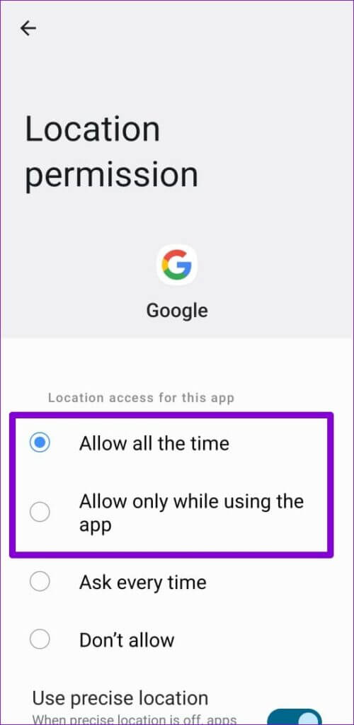 Allow-App-to-Use-Location-on-Android-1-500x1024-1-500x1024 أفضل 6 طرق لإصلاح عدم عمل خدمات الموقع على Android