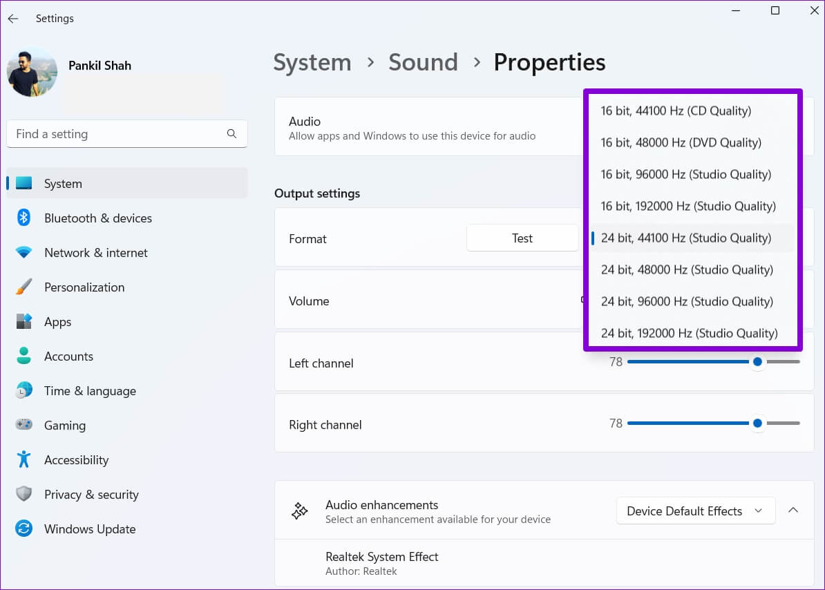 Change-Audio-Format-on-Windows-1194x854 أفضل 6 طرق للحصول على جودة صوت أفضل على Windows 11