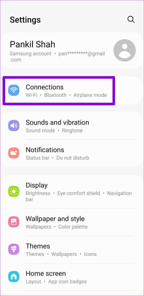 Connections-on-Samsung-Phone-2-500x1024-1-500x1024 أفضل 6 طرق لإصلاح عدم عمل خدمات الموقع على Android