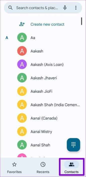 Contacts-Tab-in-Phone-App-500x1024-1-342x700 أفضل 4 طرق لإعداد الاتصال السريع على Android