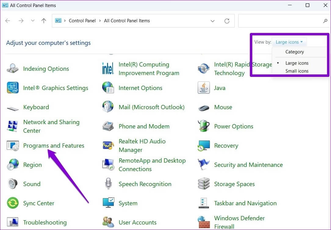 Control-Panel-on-Windwos-1085x754 أهم 6 طرق لإصلاح تعذر تثبيت البرامج أو البرمجيات على Windows 11
