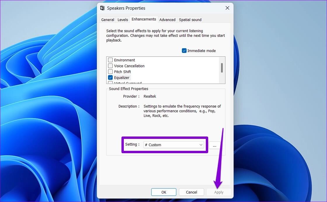 Custom-Equalizer-on-Windows-1120x691 أفضل 6 طرق للحصول على جودة صوت أفضل على Windows 11