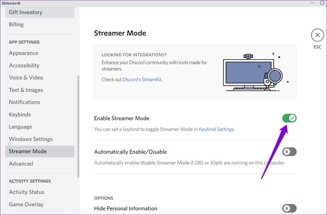 Disable-Discord-Streamer-Mode-1132x744 أفضل 6 طرق لإصلاح عدم عمل إشعارات Discord على Windows 10 و Windows 11