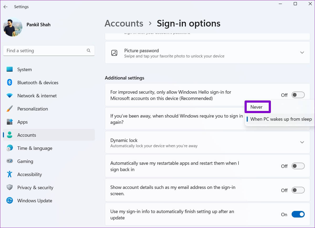 Disable-Login-After-Sleep-from-Windows-Settings-1199x869 أفضل 4 طرق لتعطيل شاشة تسجيل الدخول بعد السكون على Windows 11