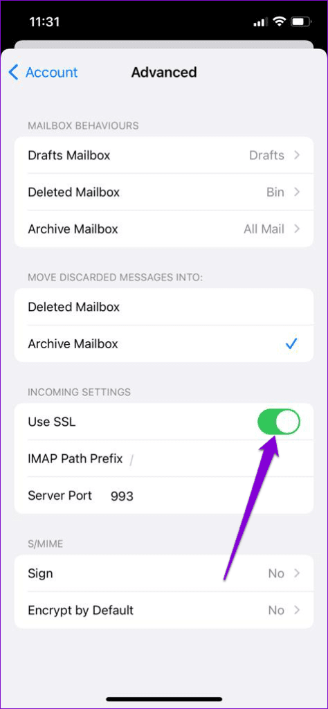 Disable-SSL-for-Incoming-Mail-474x1024-1 أفضل 6 طرق لإصلاح خطأ "لا يمكن التحقق من هوية الخادم" على iPhone