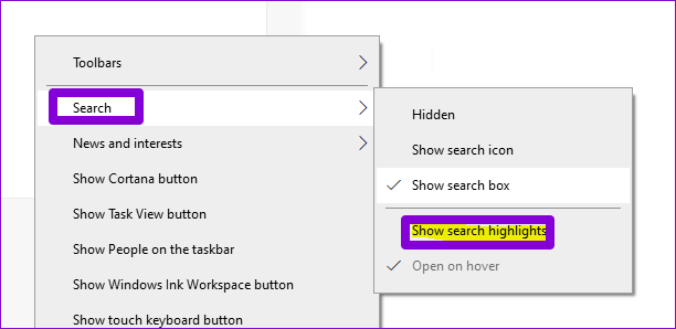 Disable-Search-Highlights-on-Windows-10-1 أفضل 3 طرق لتعطيل أو تمكين ميزات البحث في Windows 10 و Windows 11