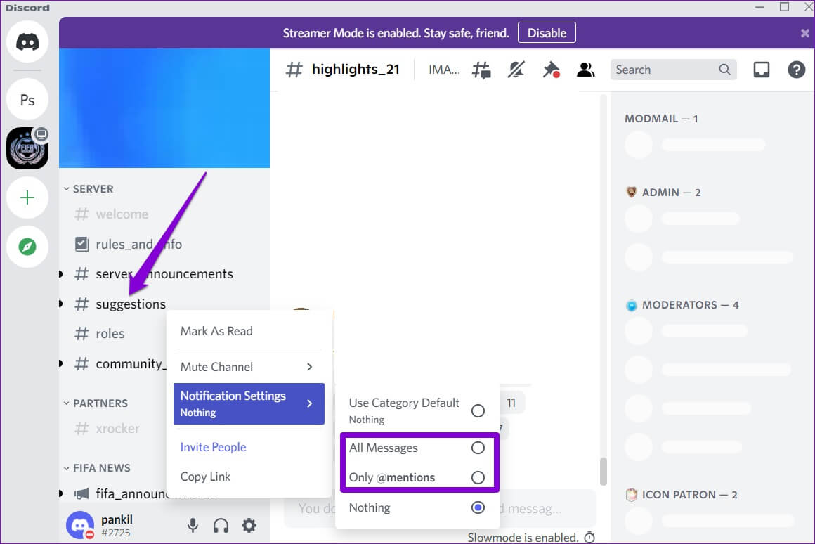 Discord-Channel-Notification-Settings-1160x774 أفضل 6 طرق لإصلاح عدم عمل إشعارات Discord على Windows 10 و Windows 11