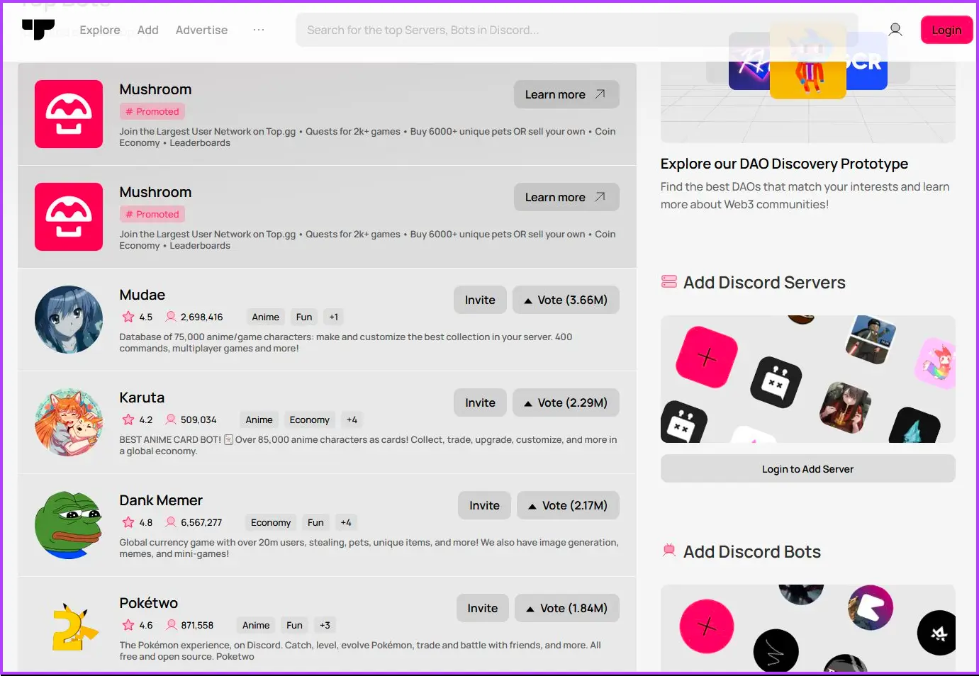 Discord-Desktop-Top-Website كيفية إضافة روبوت إلى خادم Discord