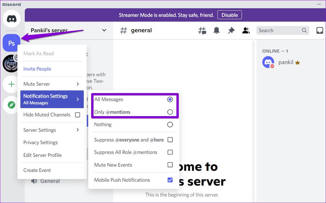 Discord-Server-Notification-Settings-1105x687 أفضل 6 طرق لإصلاح عدم عمل إشعارات Discord على Windows 10 و Windows 11