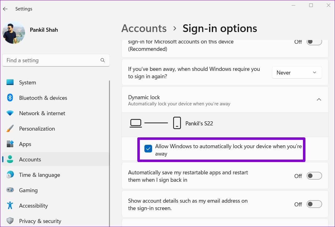 Enable-Dynamic-Lock-on-Windows-1088x737 أفضل 4 طرق لإصلاح عدم عمل القفل الديناميكي على Windows 11