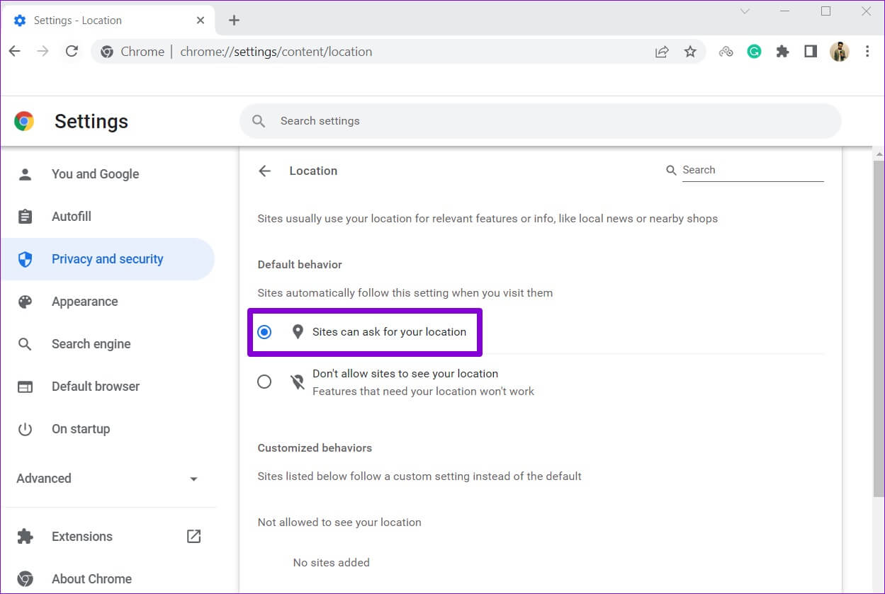 Enable-Location-in-Chrome-1249x839 كيفية تعطيل أو تمكين خدمات الموقع في Google Chrome