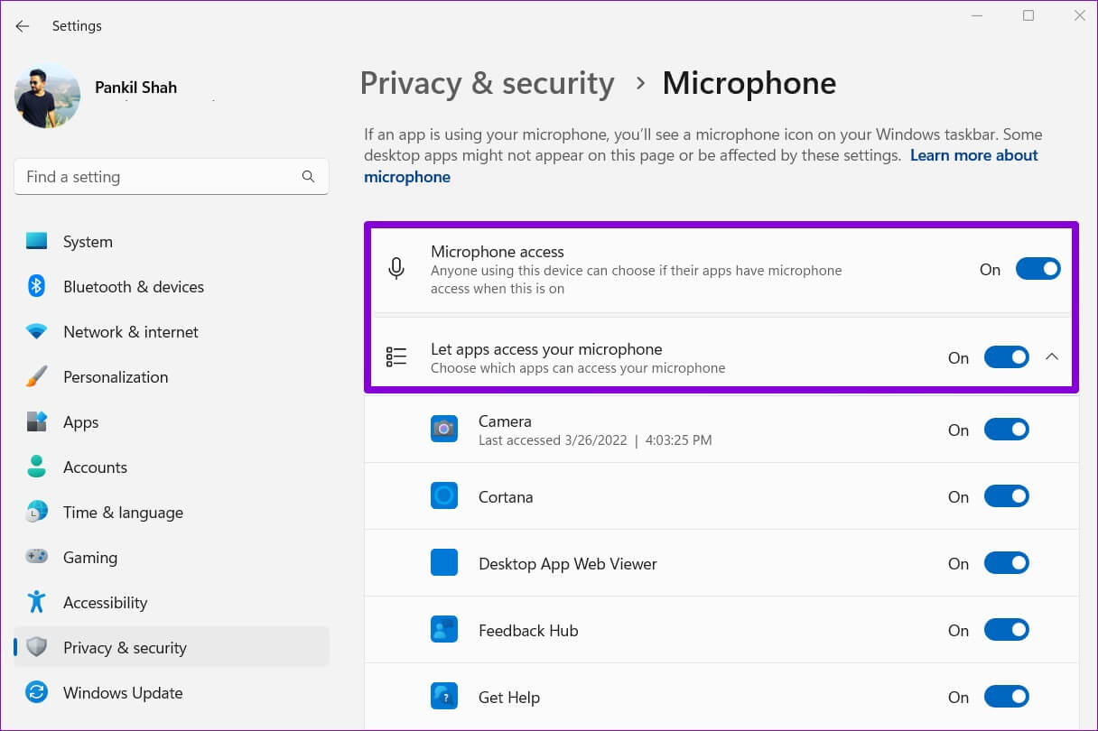 Enable-Microphone-Permissions-on-Windows-1216x810 أفضل 7 طرق لإصلاح مشكلة عدم عمل الميكروفون على Windows 11